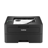Brother HL-L2460DW front view showing compact printer and quick access trays for space saving
