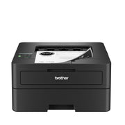 Brother HL-L2460DW front view showing compact printer and quick access trays for space saving