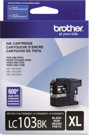 Brother cartucho LC103BK frontal mostrando diseño y encaje seguro
