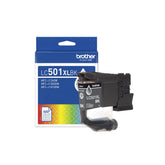 Brother cartucho LC501XLBK frontal del empaque mostrando compatibilidad y rendimiento