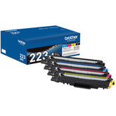 Brother TN223 4PK front packaging showing all four cartridges and convenient storage