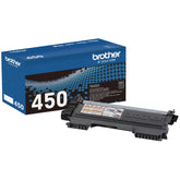 Brother TN-450 vista frontal del cartucho con diseño claro y original, fiable
