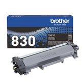 Brother TN830 front packaging showing cartridge and model for reliable compatibility
