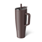 BrüMate Era Flip Java front view showing sleek insulated tumbler and lid benefit: durable cold retention