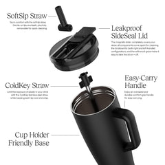 BrüMate Era Flip Java handle and base showing ergonomic grip benefit: easy carrying and stability