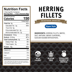 Brunswick close-up of flaked kipper style fillet showing texture and protein value