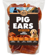 BRUTUS & BARNABY front packaging showing 12-count natural pig ears and benefit of single-ingredient