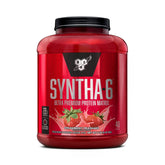BSN envase frontal de SYNTHA-6 sabor fresa con diseño atractivo y fácil identificación