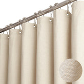 BTTN cortina frontal beige mostrando caída elegante y color crema