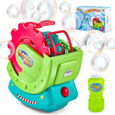 Bubble Fun front packaging showing machine and included 8oz solution for instant play