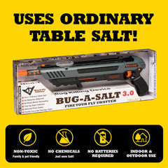 BUG-A-SALT detalle de la mira Patridge para puntería mejorada