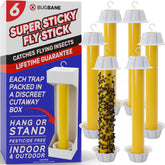 BugBane front packaging showing six fly stick boxes and product benefits