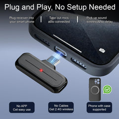 Bulatry USB-C receiver plugged into phone enabling instant mobile recording