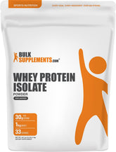BulkSupplements envase frontal del aislado de suero, conveniente y neutro