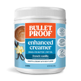 Bulletproof bottle front packaging showing French Vanilla creamer benefits