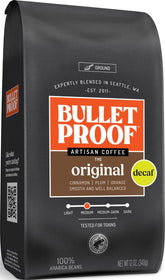 Bulletproof frente del empaque mostrando la bolsa y el logo, transmite confianza