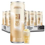 BUM Energy cream soda front packaging showing clean design and zero sugar benefit