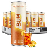Bum Energy front packaging showing iced tea lemonade flavor and clean energy benefit