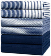 Bumble Towels front packaging navy blue set showing neat folded stack and gift tote