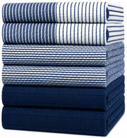 Bumble Towels front packaging navy blue set showing neat folded stack and gift tote