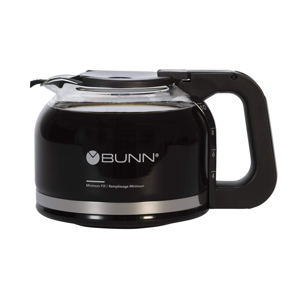 BUNN jarra frontal con tapa mostrando diseño antigoteo y facilidad de servicio