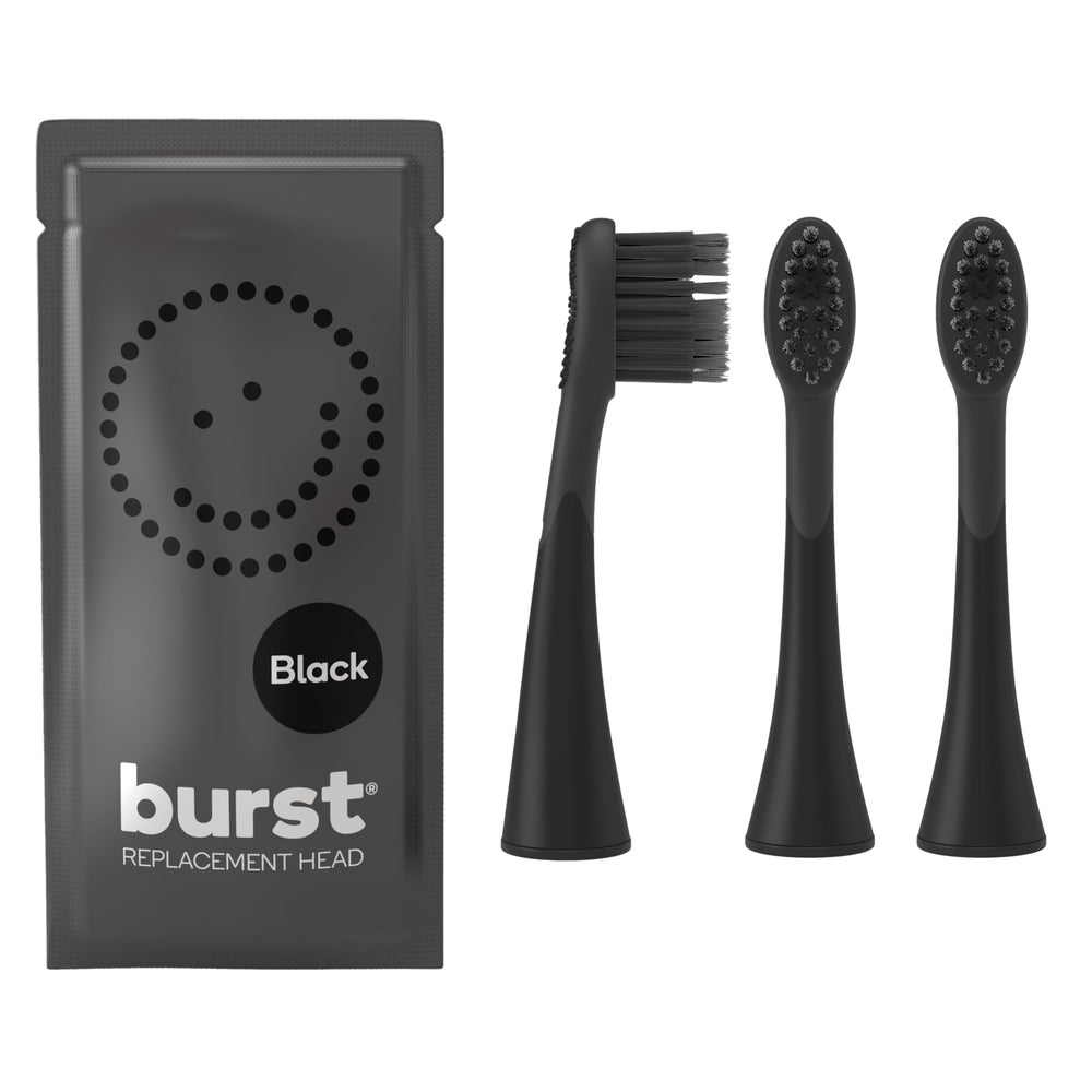 BURST vista frontal del paquete de tres cabezales, repuestos listos para usar