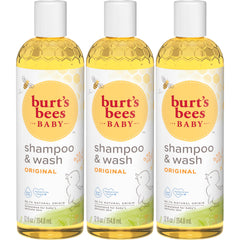 Burt's Bees empaque frontal mostrando champú suave y beneficios
