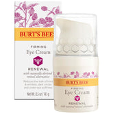 Burt's Bees front bottle showing Renewal Firming Eye Cream and brand benefits