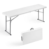 Byliable 6ft table front view showing clean white surface and length benefit