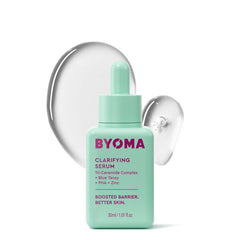 BYOMA envase frontal del sérum mostrando diseño y beneficios visibles