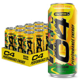 C4 Mango Fuego frente de lata mostrando diseño y energía concentrada