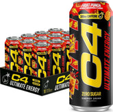 C4 lata frontal Fruit Punch mostrando diseño renovado y energía inmediata