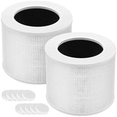 Cabiclean filtro frontal en empaque mostrando compatibilidad con LEVOIT