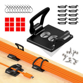 CableGenie paquete frontal con 10 clips y accesorios mostrando orden