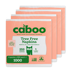 Caboo frente del empaque mostrando cuatro paquetes y la marca, alternativa sostenible