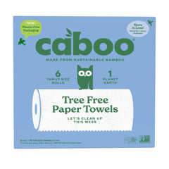 Caboo primer plano de rollo que destaca la textura resistente y absorbente