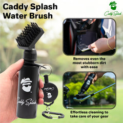 Caddy Splash limpiador en uso sobre la cara de un hierro para eliminar suciedad