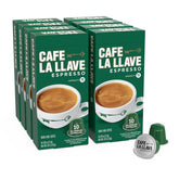 Café La Llave empaque frontal mostrando 80 cápsulas y almacenamiento práctico