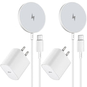Cafetec front view of two magnetic wireless chargers showing clean design and convenience