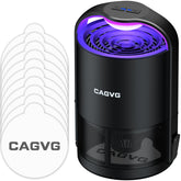 CAGVG fly trap front view showing sleek black design and discreet light benefit