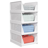 caktraie front view of stacked baskets showing neat organization benefit