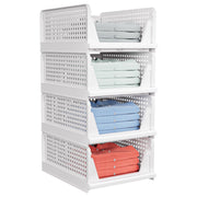 caktraie front view of stacked baskets showing neat organization benefit