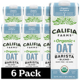 Califia Farms frente del pack de seis envases, conveniente para almacenamiento