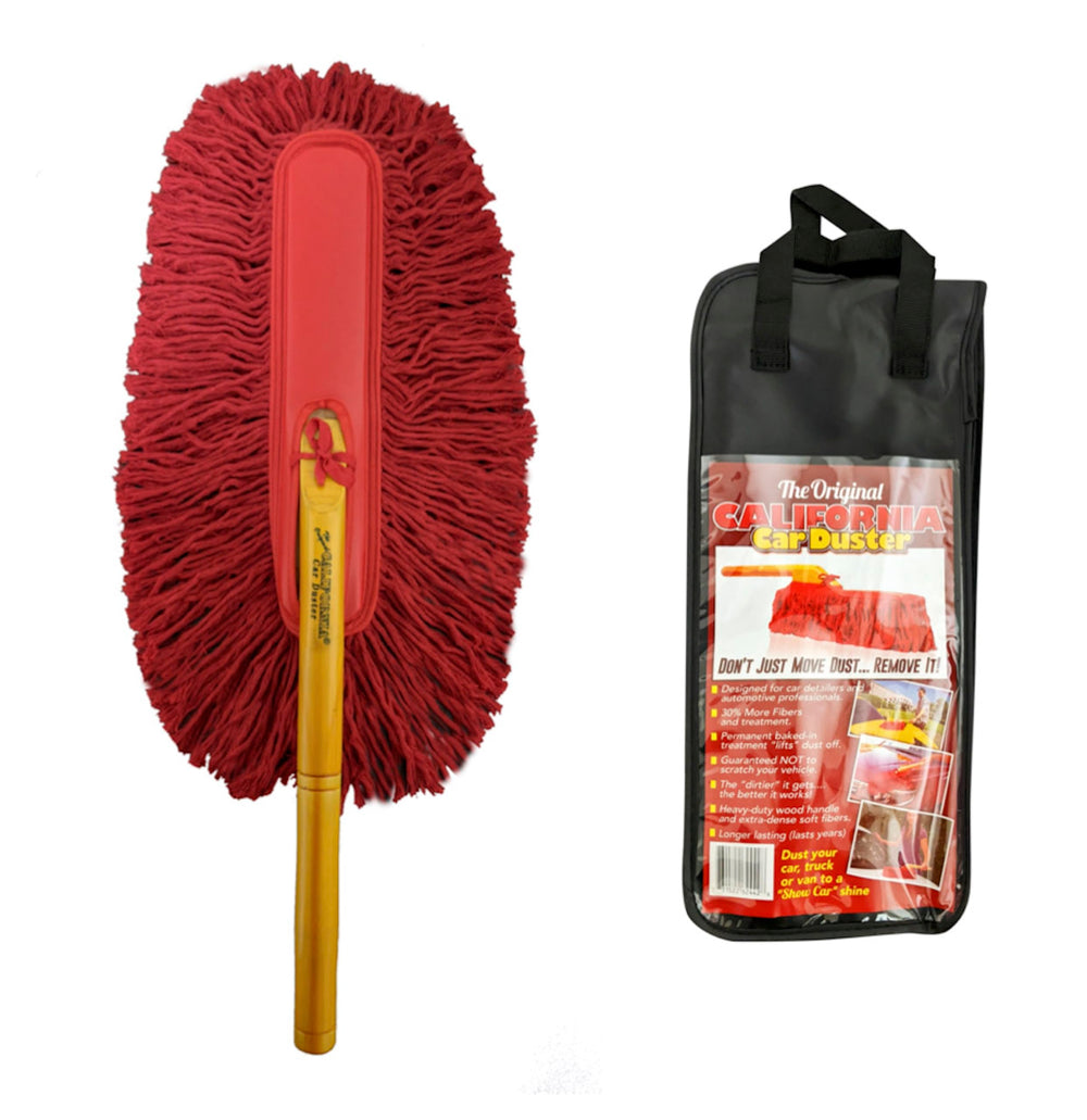 California Car Duster front packaging showing product and benefits