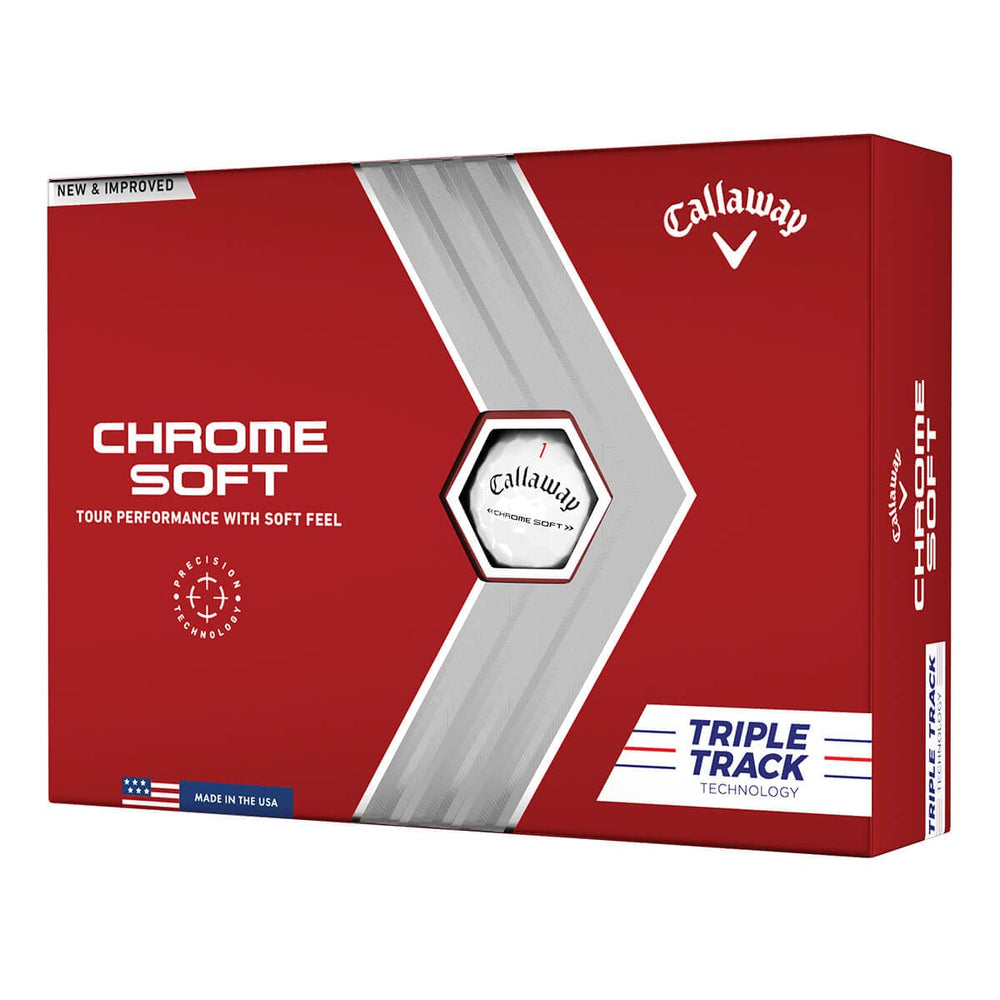 Callaway Chrome Soft Triple Track vista frontal mostrando inscripción y triple línea para alineación