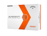 Callaway Supersoft frontal del empaque mostrando color naranja y visibilidad