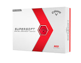Callaway Supersoft 2023 frontal muestra diseño rojo y visibilidad mejorada