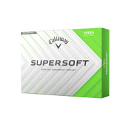 Callaway Supersoft vista del paquete frontal con diseño y color verde, fácil identificación
