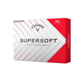 Callaway Supersoft paquete frontal rojo mostrando 12 balones y facilidad de transporte
