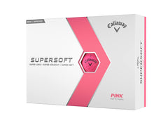 Callaway pelota frontal rosa mostrando logo y diseño, facilita identificación rápida